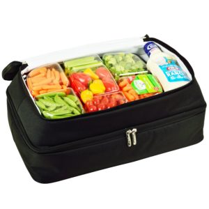 Two Layer - Hot/Cold Thermal Food and Casserole Carrier - Black
