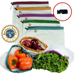 Eco Friendly Washable and Reusable Produce Bags - Soft Premium Lightweight Cotton Muslin Canvas