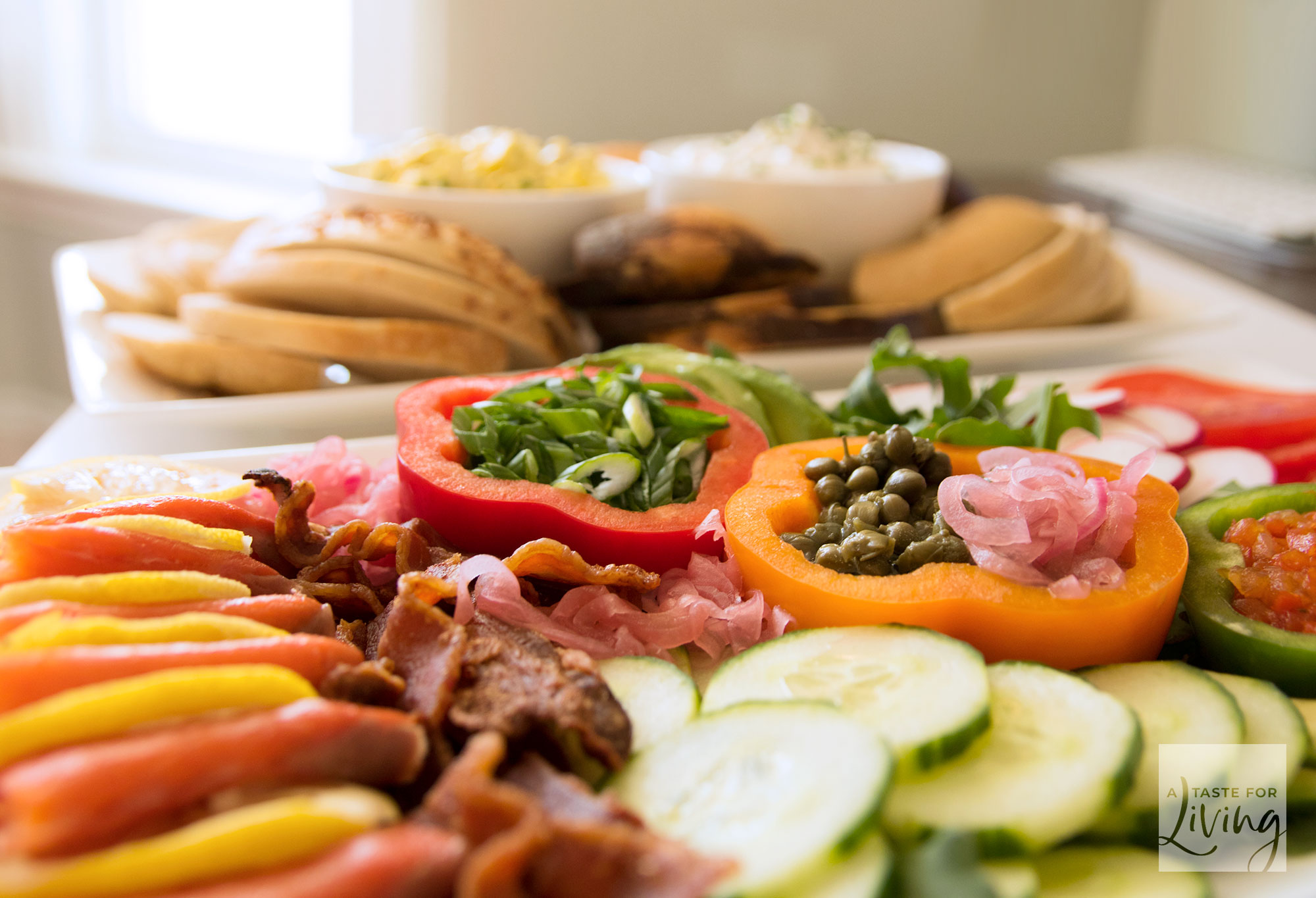 Can't Cook? Create a build your own sandwich or bagel platter.