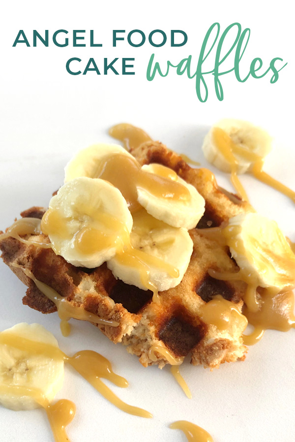 Quick + Easy Angel Food Cake Waffles with Maple Caramel Sauce + Whipped Coconut Cream